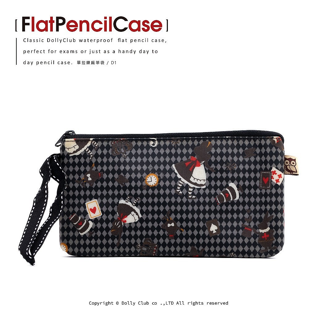 單拉鍊扁筆袋-D1-愛麗絲的混亂回憶-D-939