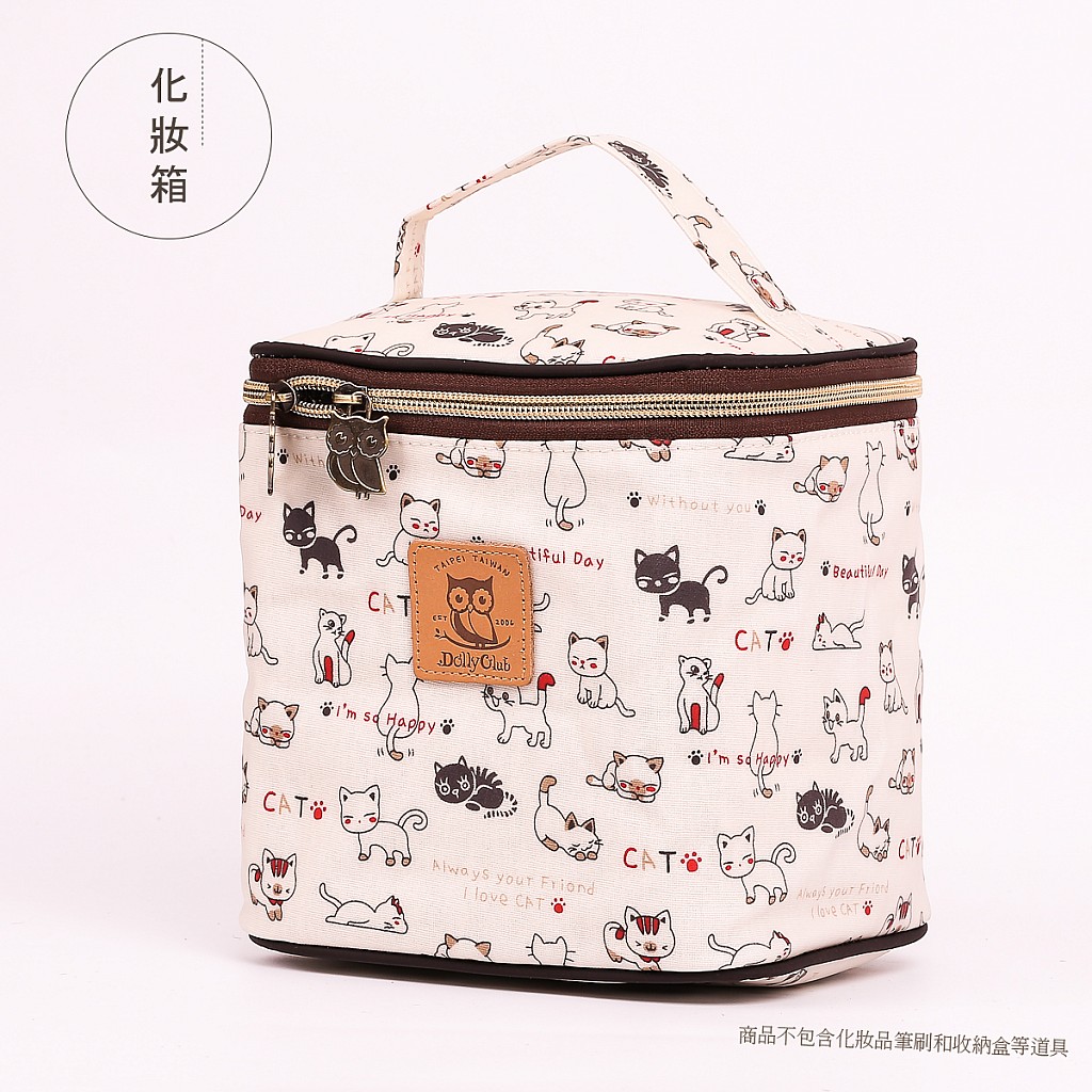 中型化妝箱-趴趴貓-白-E8M-909
