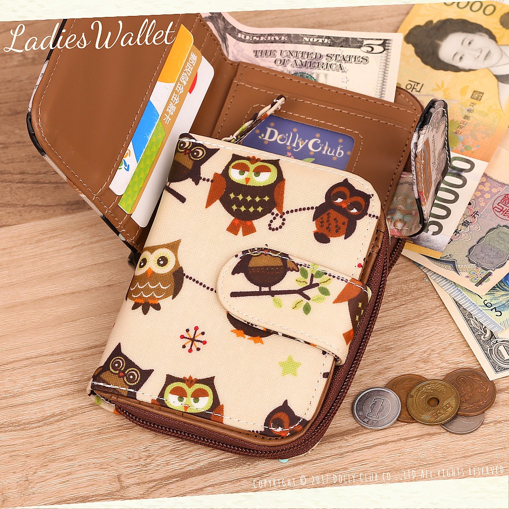 零錢短夾-X5P-貓頭鷹串門子-白-533